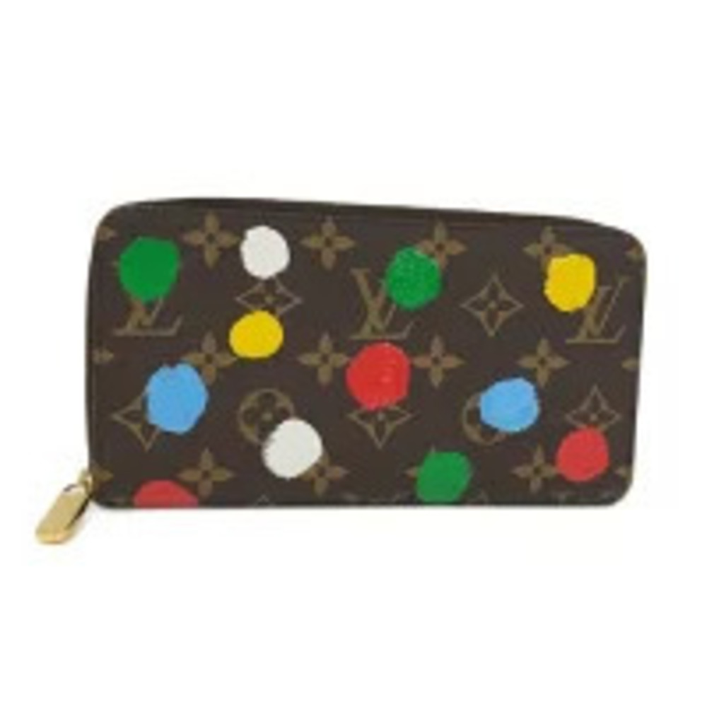 LOUIS VUITTON Round Zipper Long Wallet Zippy Yayoi Kusama Dot Paint Monogram